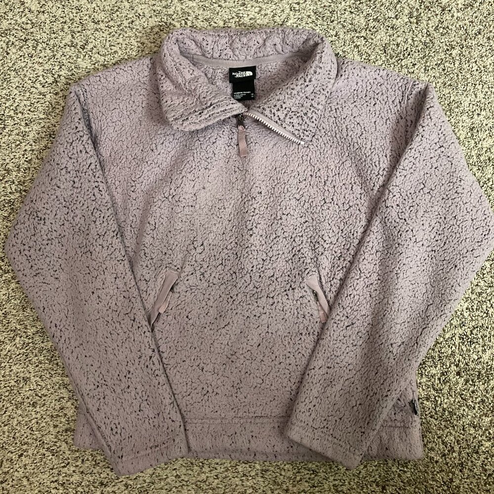 North Face Long Sleeve Lavender Fleece Sherpa Pullover - XS